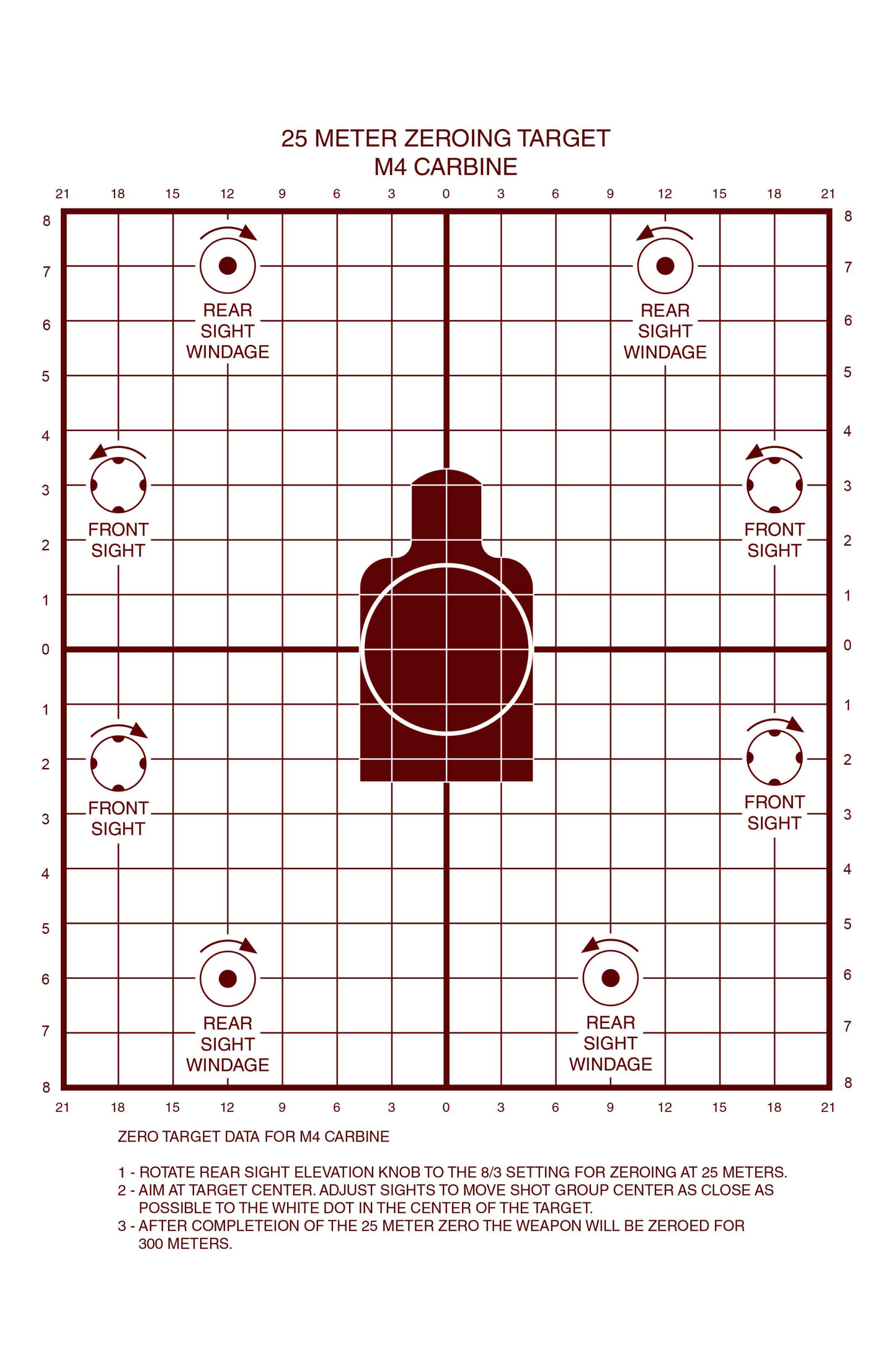 M16 Red 25 meter Zeroing [10x14]