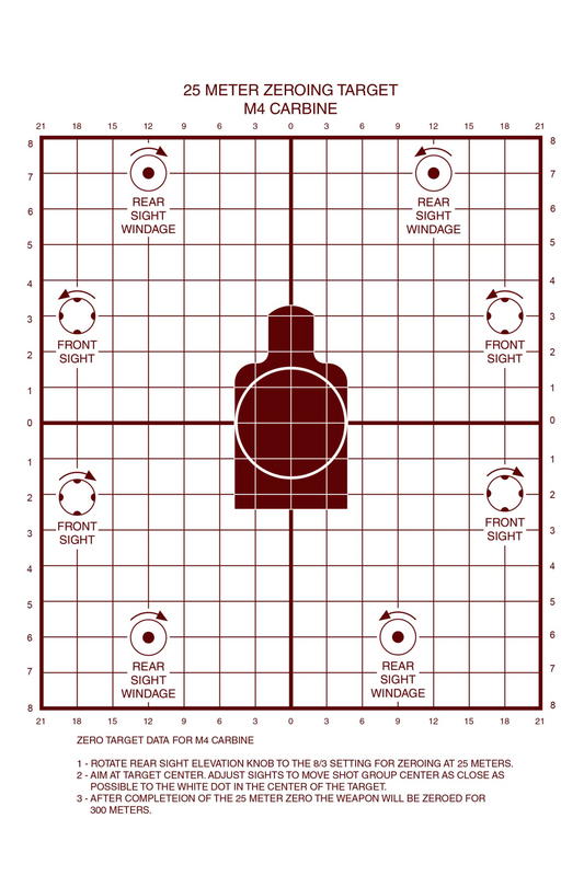 M16 Red 25 meter Zeroing [10x14]